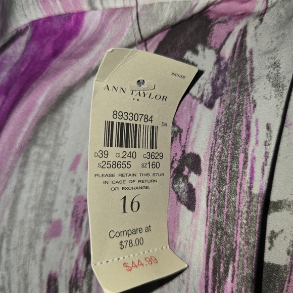 ANN TAYLOR Cowl Neck Blouse Shirt Top Womens's Size 16 - Picture 5 of 10